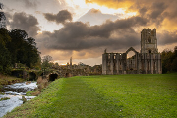 Fountains Abbey Sunset