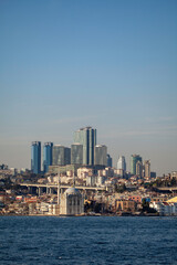 city skyline at dusk