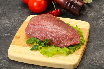 Raw beef piece for cooking