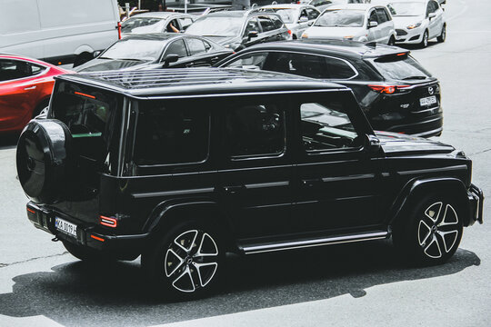 Kiev, Ukraine - June 19, 2021: Mercedes-Benz G class in the city