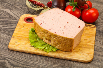 Homemade baked traditional meat loaf