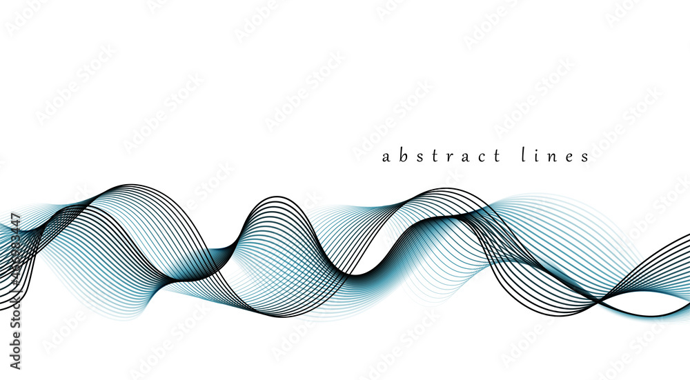 Poster vector abstract flowing wave lines background. design element for presentation. website template