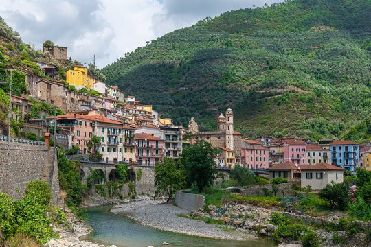 Village of Badalucco, in Valle Argentina, Liguria, Italy