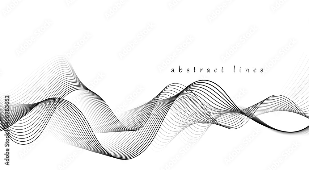 Poster vector abstract flowing wave lines background. design element for presentation. website template