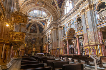 Interior View of Church of the Holy Martyrs (Chiesa dei Santi Martiri). The conservative Savoyard...
