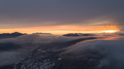 sunset from the Swiss mountains
