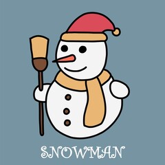 doodle freehand sketch drawing of a snowman.