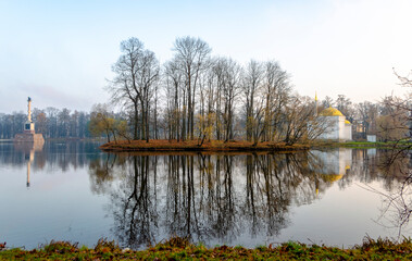 Alexander park in autumn, Pushkin (Tsarskoe Selo), St. Petersburg, Russia