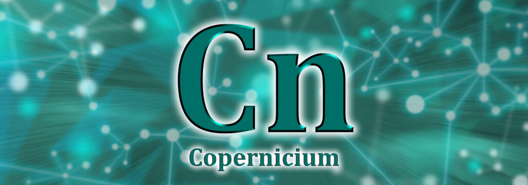 Cn symbol. Copernicium chemical element