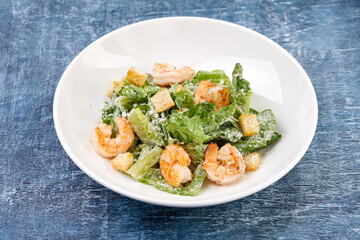 Caesar Salad with Grilled Shrimp and Parmesan Cheese