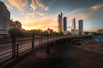 Madrid four iconic towers. Madrid, Spain.