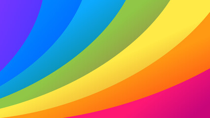 Rainbow Flag of Curved Ribbons. 
Simple Vector Background.