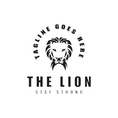 Head Lion Logo. The Lion Head For Vintage Retro logo Design Vector Illustration