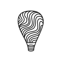 Isolated outline balloon logo. Vector aerostate icon