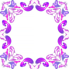 Purple frame pattern on white background for design postcard and packaging. Place for inscription