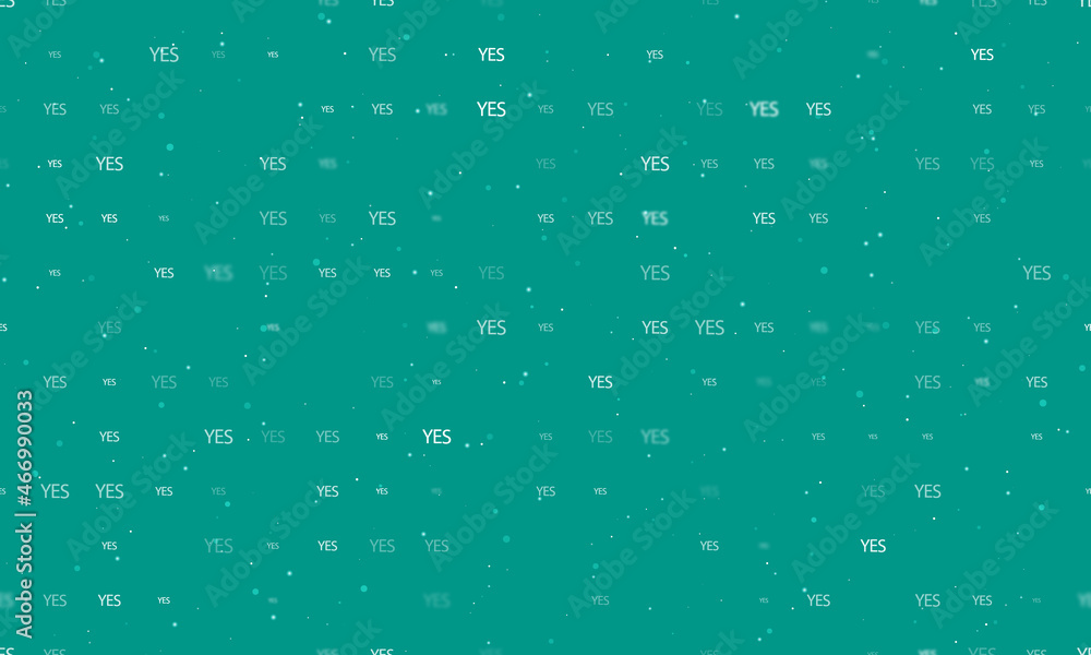 Poster seamless background pattern of evenly spaced white yes symbols of different sizes and opacity. vecto
