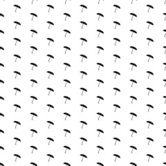 Square seamless background pattern from black umbrella symbols. The pattern is evenly filled. Vector illustration on white background