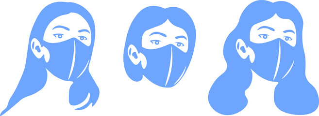 girls in medical masks
