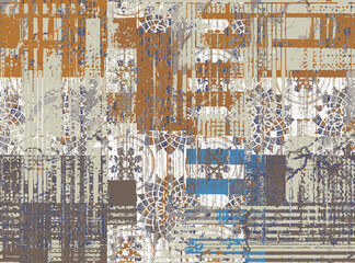 Fototapeta premium Collage contemporary floral and polka dot shapes seamless pattern set. Modern exotic design for paper, cover, fabric, interior decor and other users.