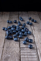 blueberries on a wooden table in a rustic style