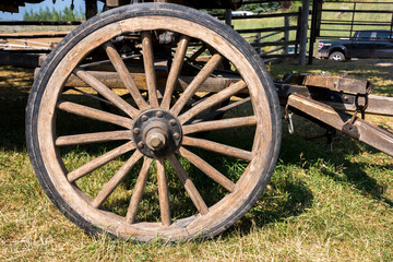 Fototapeta na wymiar details of cowboy tented wagon in Utah in United States of America
