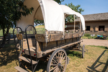 details of cowboy tented wagon in Utah in United States of America