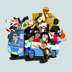 flat vector illustration design of traveler