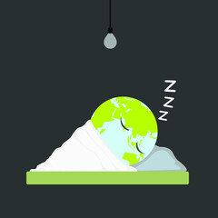 flat vector illustration of earth hour icon