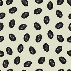 Seamless Pattern with Black Olives