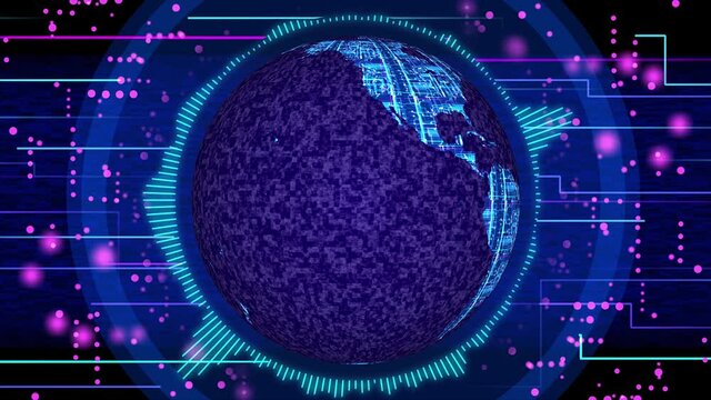 Abstract futuristic background technological Earth globe concept