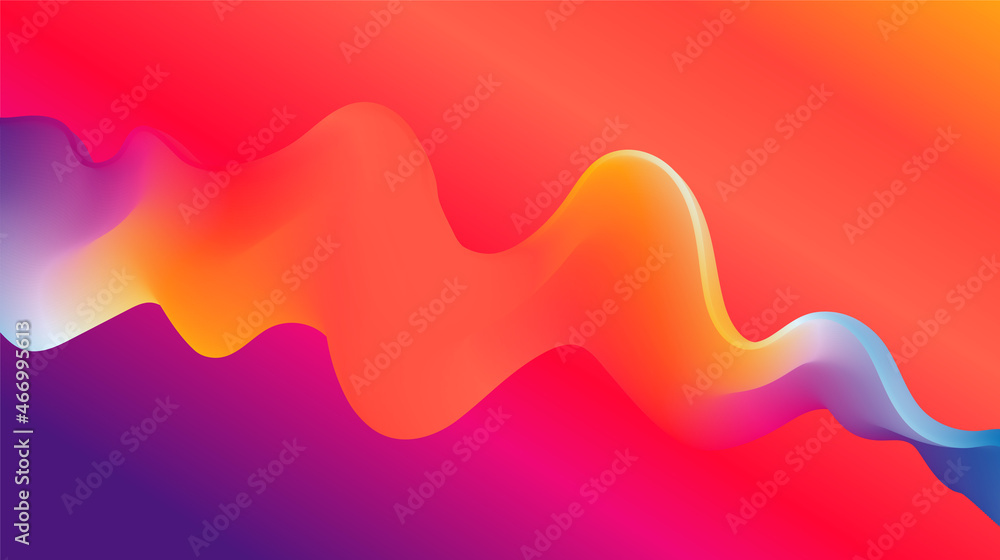 Aufkleber Vector abstract colorful flowing wave lines background. Design element for presentation. website template