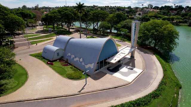 Pampulha lake and Sao Francisco de Assis church, Belo Horizonte, Brazil.Pampulha lake and Sao Francisco de Assis church, Belo Horizonte, Brazil.Pampulha lake and Sao Francisco de Assis church.