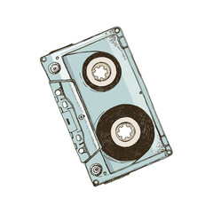 Hand drawn Vintage tape cassette