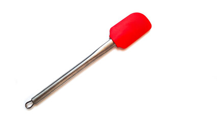 Silicone kitchen spatula on a white background