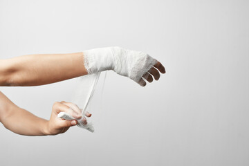 bandaged arm injury health problems medicine