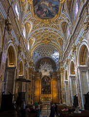 Fototapeta na wymiar Church of San Luigi dei Francesi interior in Rome, 2021