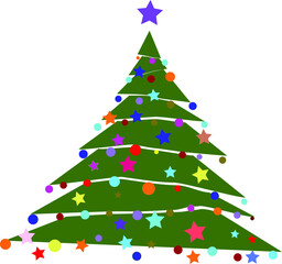 Image of decorated pine tree for New Year's celebrations. happy new year. abstract christmas tree