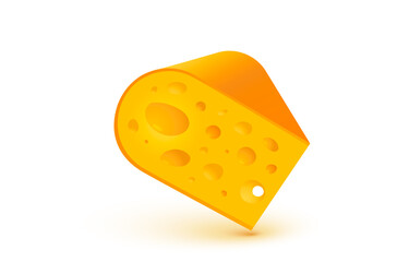 Cheese organic icon, food object white background. Vector