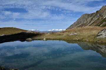 Fototapeta premium Beautiful mountain lake. Landscape. Tourism and hiking