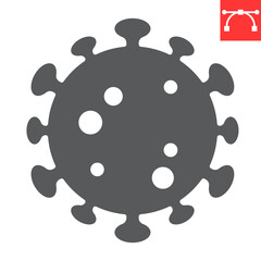 Covid-19 glyph icon, virus and 2019-ncov, coronavirus vector icon, vector graphics, editable stroke solid sign, eps 10.