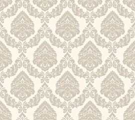 Damask seamless pattern element. Vector floral damask ornament vintage illustration.