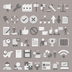 set of office and business flat icons