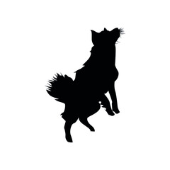 Dog vector silhouette, vector illustration, animal vector icon.