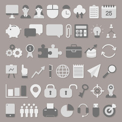 set of office and business flat icons