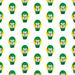 Seamless pattern cartoon koala in balloon design