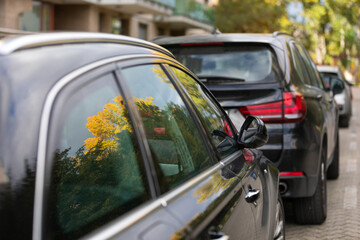 Parked cars in Budapest downtown