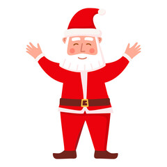 Santa character. Cartoon cute santa claus.Isolated on white background.Vector flat illustration.Christmas concept.