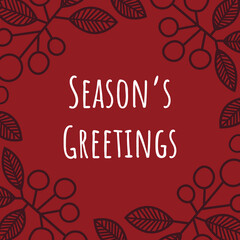 Winter berries framed background with Season's Greetings text.