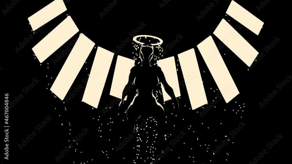 Aufkleber abstract visualization of a video fight game with a player ready for the combat. design. silhouette 