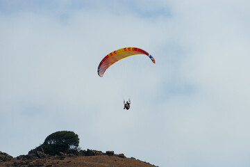 Paraglider Flying in the Sky - 467005088